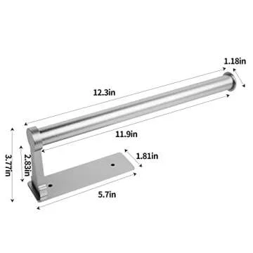 Under Cabinet Bulk- Self-Adhesive,Paper Towel Holder Wall Mount Both Available in Adhesive and Screws,Stainless Steel, Sturdy and Durable
