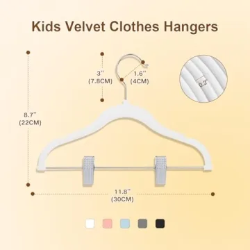 Wellong Baby Clothes Hangers - 14 Pack Velvet Clips