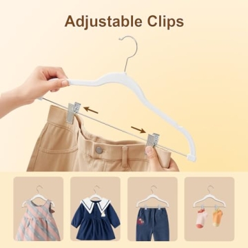 Wellong Baby Clothes Hangers - 14 Pack Velvet Clips