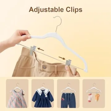 Wellong Baby Clothes Hangers - 14 Pack Velvet Clips