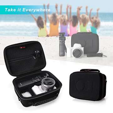 XANAD Black Case for Sony Alpha ZV-E10/ZV-E10L/ ZV-1/ZV-1F Camera Vlogger Accessory Kit Tripod (GP-V...