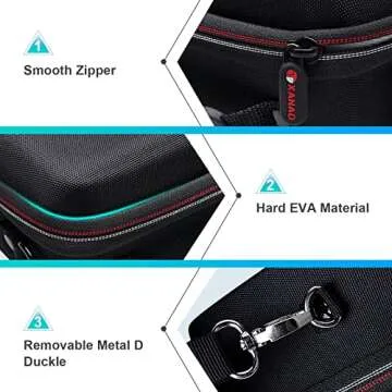 XANAD Black Case for Sony Alpha ZV-E10/ZV-E10L/ ZV-1/ZV-1F Camera Vlogger Accessory Kit Tripod (GP-VPT2 BT) and Microphone - With Shoulder Strap