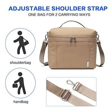 NOL Natural Organic Lifestyle Insulated Lunch Bags for Women Cooler Bag Lightweight Nylon Waterproof Lunch Box For Work