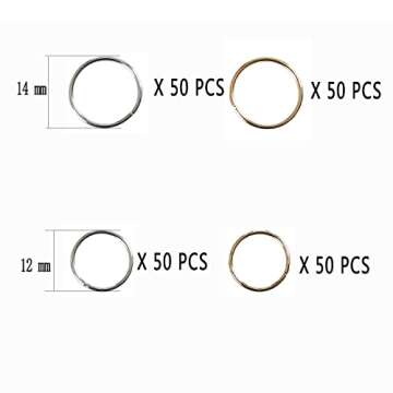 Leeven Hair Jewelry Hair Rings, 200 Pieces, Various Gold Styles Metal, for Braids, Hair Hoops For Women