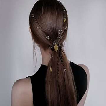 Leeven Hair Jewelry Hair Rings, 200 Pieces, Various Gold Styles Metal, for Braids, Hair Hoops For Women