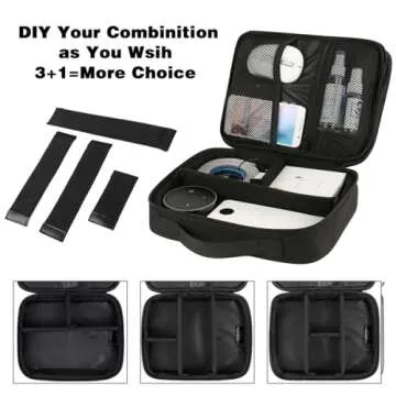 MATEIN Electronics Organizer, Waterproof Travel Electronic Accessories Case Portable Double Layer Cable Storage Bag for Cord, Charger, Power Bank, Flash Drive, Phone, Tablet, SD Card, Tablet, Black