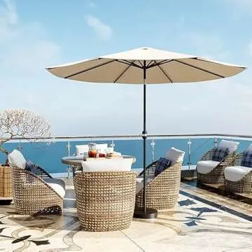 Greesum 9FT Patio Umbrella - Premium UV Protection with Crank Tilt for Outdoor Use