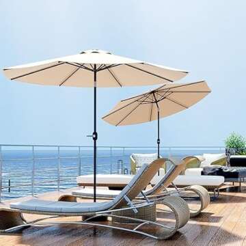 Greesum 9FT Patio Umbrella with Crank & Tilt for Outdoors