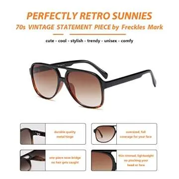 Stylish Freckles Mark Vintage Retro 70s Sunglasses
