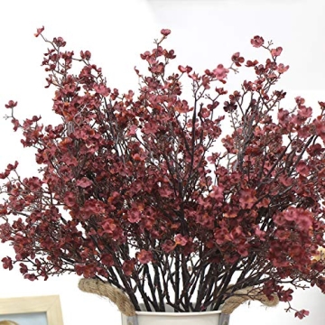 JAKY-Global Burgundy Silk Artificial Flowers for Home Decor
