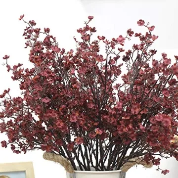 JAKY-Global Burgundy Silk Artificial Flowers for Home Decor
