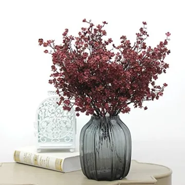 JAKY-Global Burgundy Silk Artificial Flowers for Home Decor