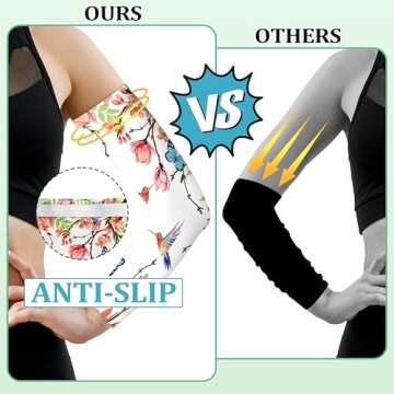 Gardening Sleeves with Thumb Hole Hummingbirds Arm Sleeves for Women Men White Sun Protection Garden...