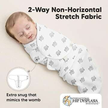 3-Pack Organic Baby Swaddle Sleep Sacks - Newborn Swaddle Sack, Ergonomic Baby Swaddles 0-3 Months, Swaddles for Newborns, Baby Sleep Sack, Baby Swaddle Blanket Wrap, Baby Essentials(The Wild 2)