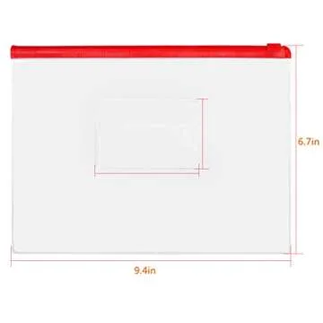 baotongle 50 PCS Clear Color Zip up PVC A5 Paper Document File Bill Zipper Bag Pencil Pouch