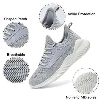 Akk Womens Sneakers Walking Shoes - Slip On Comfortable Athletic Support Shoes Training Running Casu...