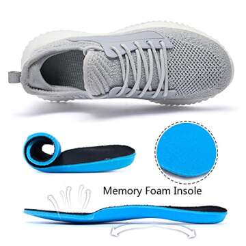 Akk Womens Sneakers Walking Shoes - Slip On Comfortable Athletic Support Shoes Training Running Casual Light Shoes