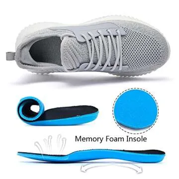 Akk Womens Sneakers Walking Shoes - Slip On Comfortable Athletic Support Shoes Training Running Casual Light Shoes