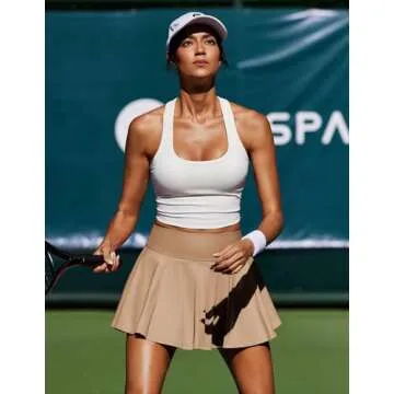 High Waisted Tennis Skirts with Pockets for Women