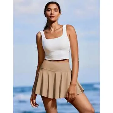 High Waisted Tennis Skirts with Pockets for Women