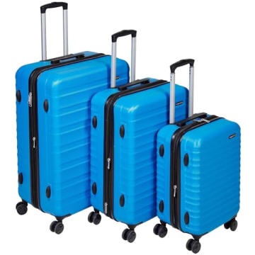 Amazon Basics 3-Piece Luggage Set with Expandable Design and Spinner Wheels - Durable Hardshell Suit...