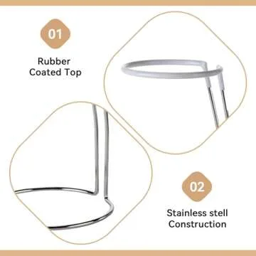 Lily's Home Wine Decanter Drying Stand with Rubber Coated Top to Prevent Scratches, Includes Cleaning Brush, For Standard Large Bottomed Wine Decanters, Decanter and Wine Glass NOT Included