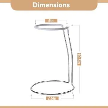 Lily's Home Wine Decanter Drying Stand with Rubber Coated Top to Prevent Scratches, Includes Cleaning Brush, For Standard Large Bottomed Wine Decanters, Decanter and Wine Glass NOT Included