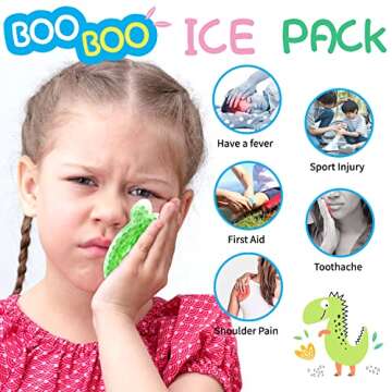 5 Pcs Boo Boo Ice Pack, Kid Reusable Ice Pack, Auxiliary Fever Reduction, Hot Cold Pack for Kids Inj...