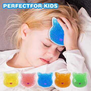 5 Pcs Boo Boo Ice Pack for Kids, Reusable Fun Relief