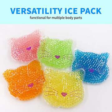 5 Pcs Boo Boo Ice Pack for Kids, Reusable Fun Relief