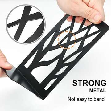 MaxGear Book Ends Tree Design Modern Bookends for Shelves, Non-Skid Bookend, Heavy Duty Metal Book Stopper for Books/CDs, Decorative Book Shelf for Home, 7 x 4.7 x 3.5”, Black (4 Pair/8 Pieces, Large)