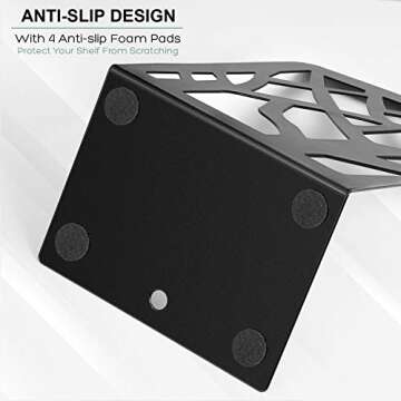 MaxGear Book Ends Tree Design Modern Bookends for Shelves, Non-Skid Bookend, Heavy Duty Metal Book Stopper for Books/CDs, Decorative Book Shelf for Home, 7 x 4.7 x 3.5”, Black (4 Pair/8 Pieces, Large)