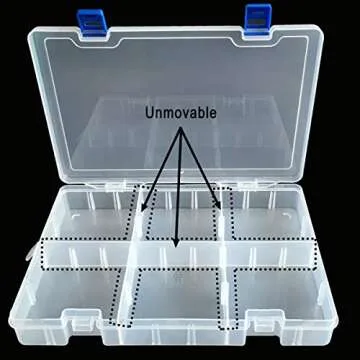 Qualsen Adjustable Compartment Box for Crafts & Jewelry Storage
