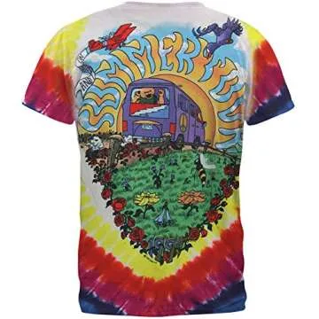 Old Glory Men's Grateful Dead Summer Tour Bus T-Shirt - Vivid Tie-Dye Style