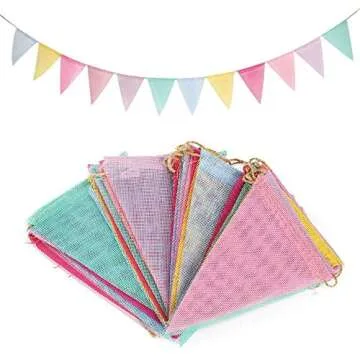 Burlap Bunting Flags - 48Pcs Multicolor Garland for Events