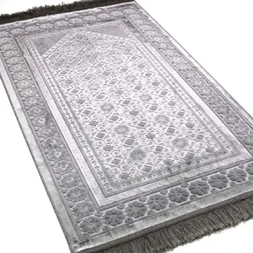 Modefa Velvet Prayer Rug - Soft Plush Turkish Janamaz Sajada Carpet for Men and Women - Plain Solid ...