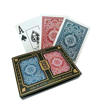 KEM Arrow Red and Blue, Poker Size-Jumbo Index Playing Cards (Pack of 2) - 1007284,Arrow Red/Blue