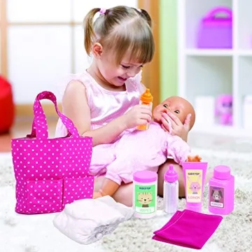 Click N' Play Doll Diaper Bag Set for Kids' Pretend Play