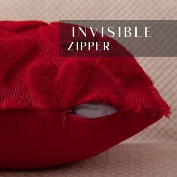 DFXSZ Valentines Pillow Covers 18x18 inch Set of 2 Valentines Day Decoration Red Heart Soft Plush Fa...