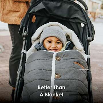 JJ Cole Bundle Me Winter Toddler Car Seat Cover and Bunting Bag - Urban - Weather Resistant Baby Car...