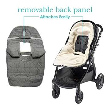 JJ Cole Bundle Me Winter Toddler Car Seat Cover and Bunting Bag - Urban - Weather Resistant Baby Carrier Cover - Winter Baby Essentials - Heather Gray