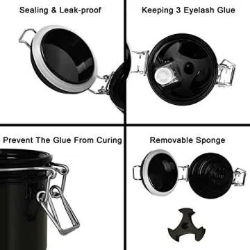 Vumdua Eyelash Glue Storage Tank, Activated Carbon Sealed Leak-proof Jar Container for Lash Extension Extension, Grafting Eyelash Supplies