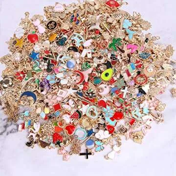 SANNIX 350Pcs Bracelet Charms for DIY Jewelry Making