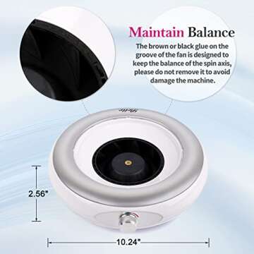 Belle Nail Dust Collector Machine with Reusable Filter, Powerful Nail Vacuum Technician Supplies Professional Nail Tech Equipment Suction Fan Dust Collector for Acrylic Nails Salon