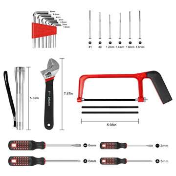 32PCS Household Tool Sets With Carrying Case, GOGOLO DIY Home Repair Kit Car Emergency Repair Tool Kit with Flashlight/Saw for Home Auto Maintenance Storage