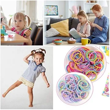 200pcs Vibrant Hair Ties for Toddlers Durable Elastic Bands