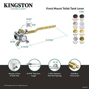 Kingston Brass KTBX5 Buckingham Toilet Tank Lever, 2-7/8-Inch, Oil Rubbed Bronze
