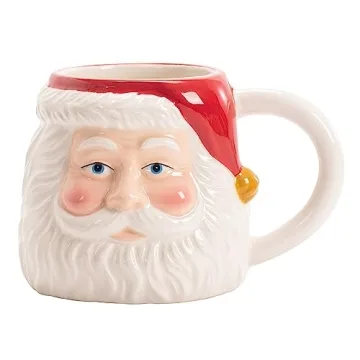 Bico Santa Claus 18oz Ceramic Hand Painted Mug for Cozy Drinks