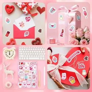 468 PCS Valentines Stickers for Kids, Colorful Heart Stickers Bulk Valentines Crafts Kids Party Favors Supplies, Valentine's Day Stickers for Water Bottle Gifts Box Valentine Decorative for Her & Him