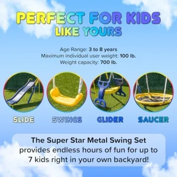 Sportspower Super Star Kids Metal Swing Set - Durable Outdoor Fun